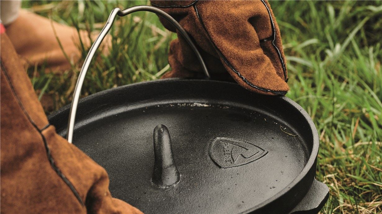 ROBENS Carson Dutch Oven - żeliwny kociołek ogniskowy - pojemność: 4,3 litra 
